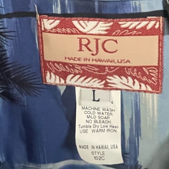 RJC Palm Tree Ocean Hawaiian Shirt L - Picture 2 of 7